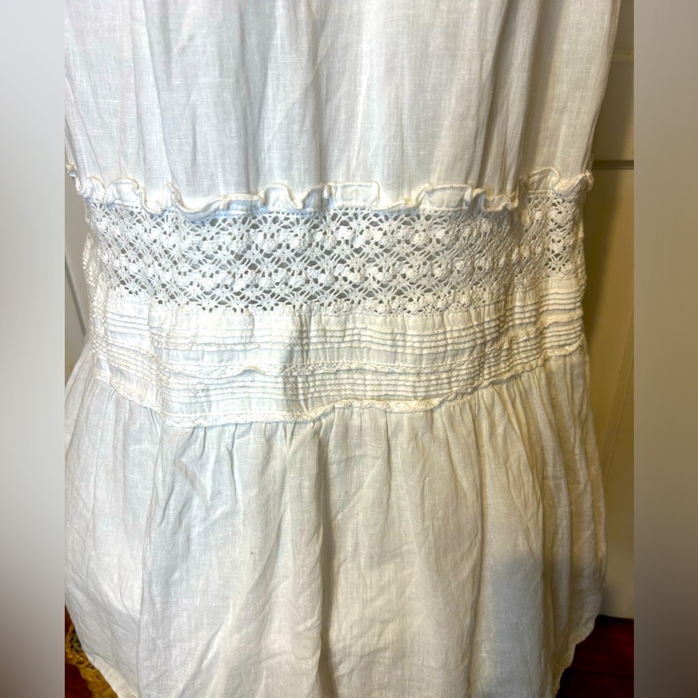 Old Navy Cotton/Linen Blend White Maxi Halter Dress, XL - Picture 4 of 6
